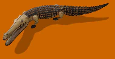 Alligator wood carving